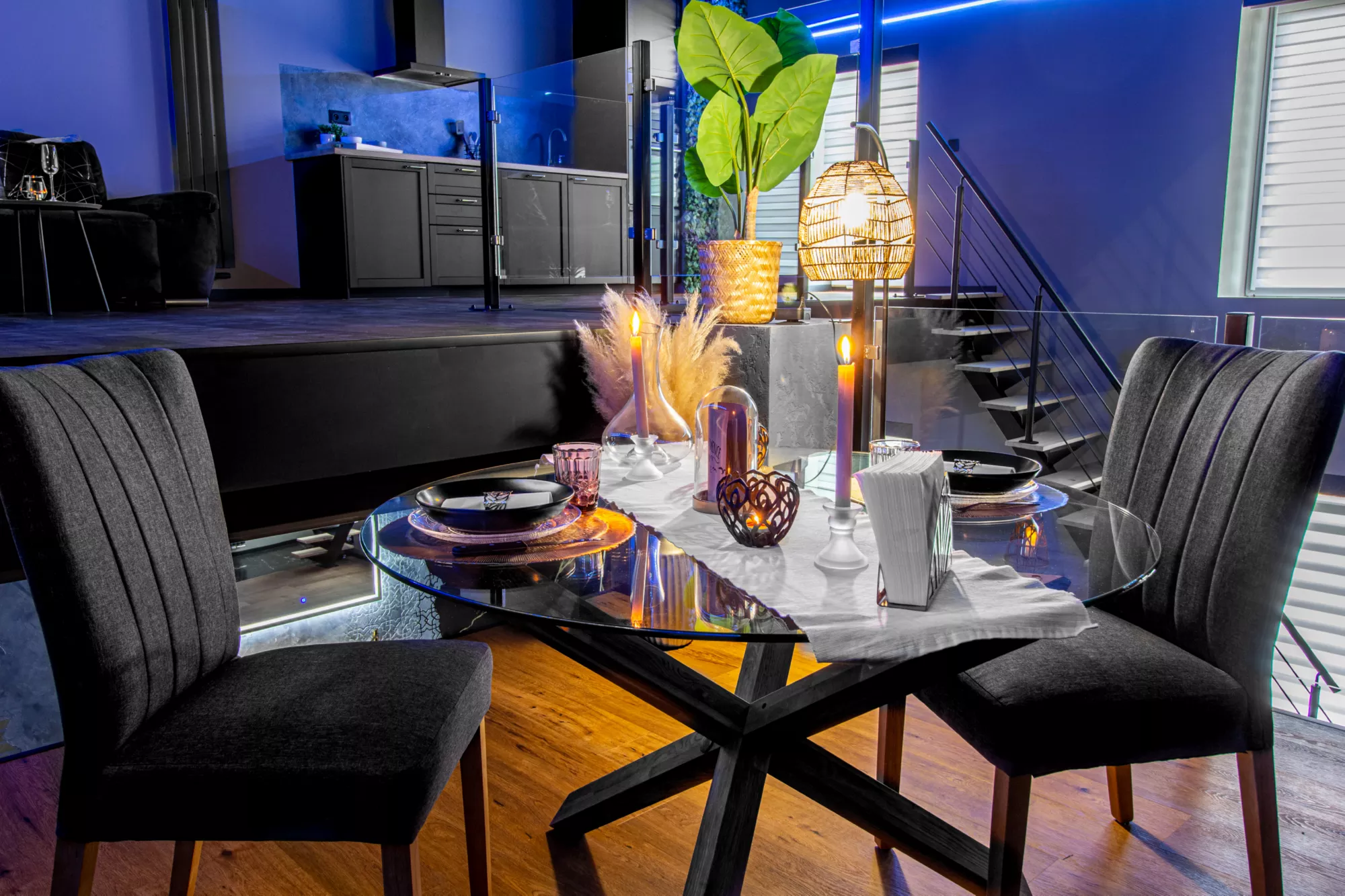 Ambiance romantique et espace détente du Boréale Loft