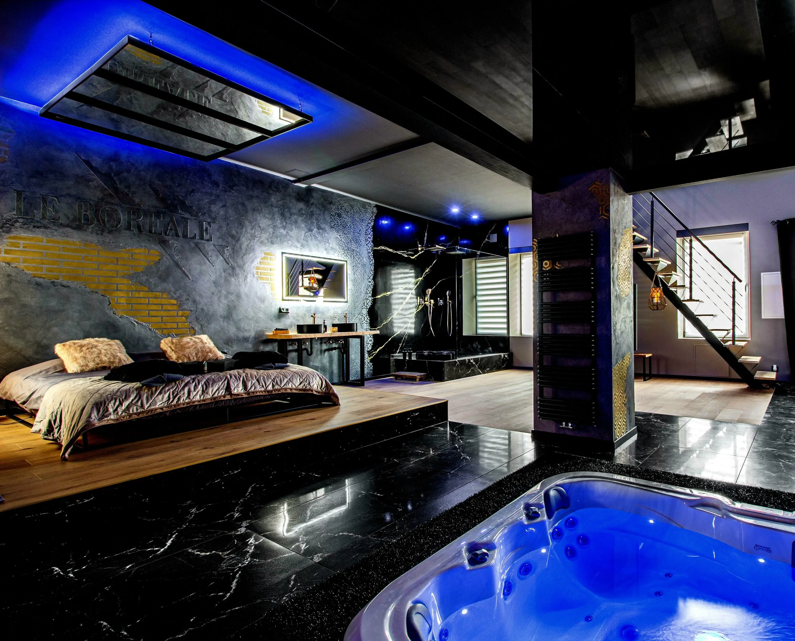 Intérieur du Boréale Loft, loft romantique pour un week-end en amoureux